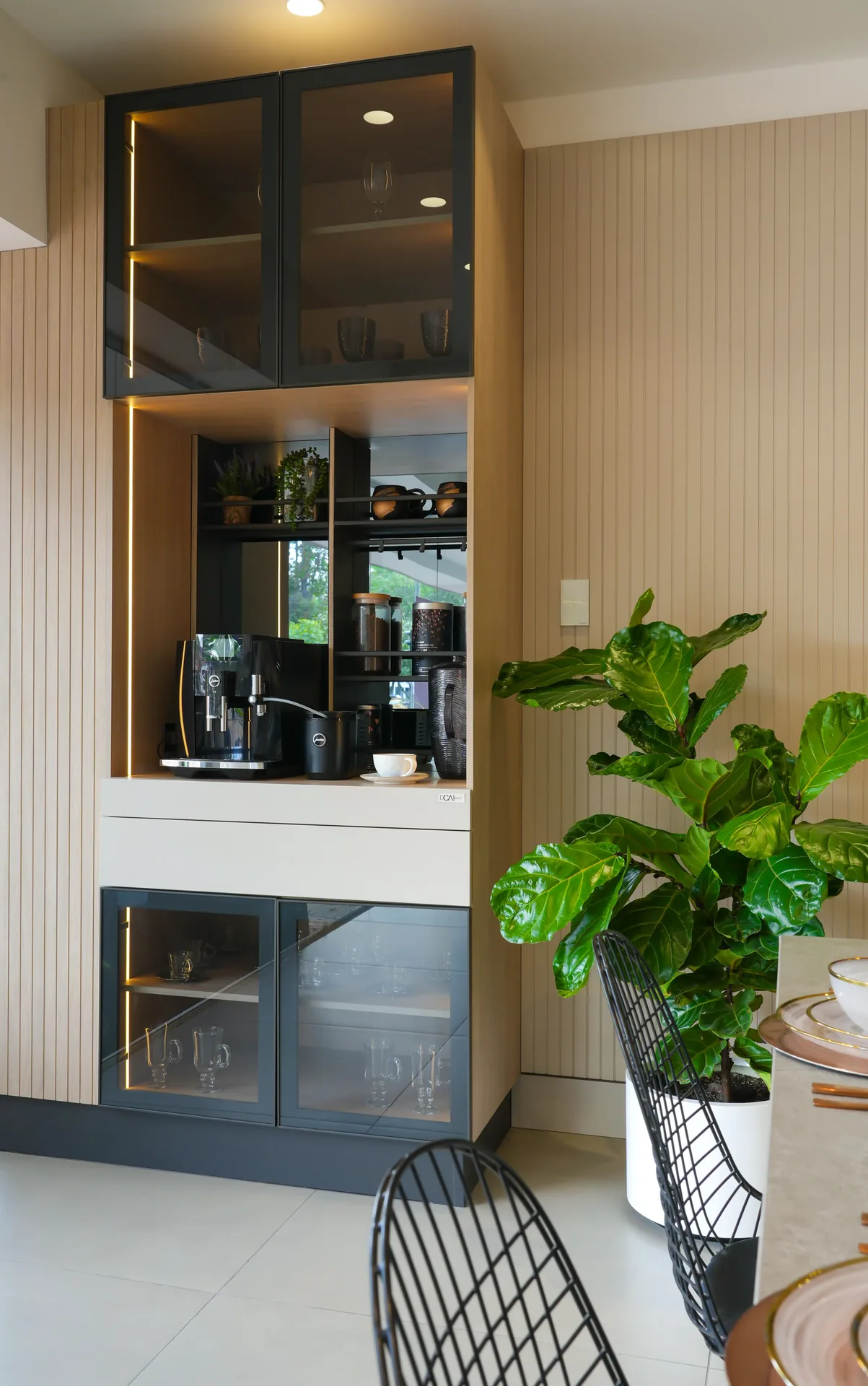 Estación de café a medida — Del Corte Angarita Showroom